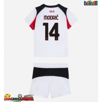 Camisa de Futebol AC Milan Luka Modric #14 Equipamento Secundário Infantil 2025-26 Manga Curta (+ Calças curtas)